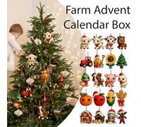 2025 Farm Advent Calendar,24 Days Christmas Countdown Calendar with Mini Farmer Family & Animal Ornaments,Xmas Countdown Farm Advent Calendar for Farm Lovers
