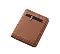 2025 Fashion ID Short Wallet Solid Color Men Open Purse Multiple Card Slots Clutch Bag Novel Book Wallet (Coffee, One Size)