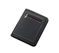 2025 Fashion ID Short Wallet Solid Color Men Open Purse Multiple Card Slots Clutch Bag Novel Book Wallet (Black, One Size)