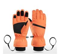 2025 Fashion Winter Ski Gloves Windproof Waterproof Heat Retention Orange XL