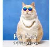 2025 Fat Cats Monthly Wall Calendar | 12" x 24" | Thick Sturdy Paper | Funny Cats Gag Gift or White Elephant Gift Calendar 2024-2025