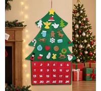 2025 Felt Advent Calendar with Pockets 24 Days to Fill Yourself - 90 x 65cm Empty Christmas Countdown Calendar with Pockets - Reusable Christmas Tree Advent Calendars Hanging Red