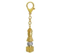 2025 Feng Shui 5 Element Pagoda with 8 Auspicious Objects Keychain Babao Tower Keychain w5659, Gold, 12.5*1.5*5.7cm