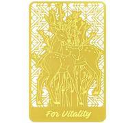 2025 Feng Shui Deer and Bamboo Golden Globe Decoration Card w5693