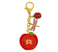 2025 Feng Shui Harmony Fruit With Ladybug & Dragonfly Keychain Red Dragonfly Ladybug Keychain, Red, 13*4.5*5cm
