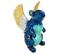 2025 Fengshui Chinese Zodiac Sky Rat Figurine Decoration Mini Lucky Rat Statue Alloy Animal Ornament w5664