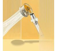 2025 Filtered Shower Head with Handheld,High Pressure Handheld Turbo Fan Shower Kit,One Key Pause Switch 360 Degrees Rotating,with Replacement Hose/Cotton Filters,Transparent Gold(Color:Gold)