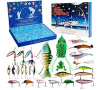 2025 Fishing Advent Calendar, Fishing Bait Set, Lure and Fish Hooks, 26 Days of Christmas Fishing Equipment, Christmas Countdown Advent Calendar, for Adult Men and Teen Boys