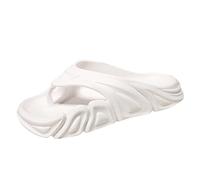 2025 Flip Flop for Women Sandwich Slippers for Men Summer Thick Soles Step On The Feces Touching Character Slippers Wear EVA Casual Beach Sandals Mens Slip on House Shoes Size 9 (White, 7)