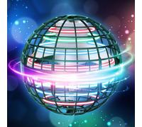 2025 Flying Ball Toys - Hover Ball Flying Orb Hand Controlled Mini Drone for Kids Boomerang Ball with RGB Lights Magic Flying Space UFO Gifts for Kids Adults Outdoor Indoor (Green)