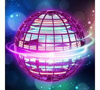 2025 Flying Ball Toys - Hover Ball Flying Orb Hand Controlled Mini Drone for Kids Boomerang Ball with RGB Lights Magic Flying Space UFO Gifts for Kids Adults Outdoor Indoor (Pink)