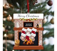 2025 for Family, Personalized Christmas Decorations, Xmas Stocking Ornaments with Names, Customizable with 8 Names-Blessings-Year