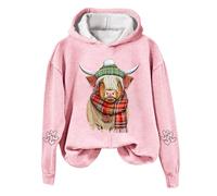 2025- for Women Cow Sweatshirts for Women Western Cow Print Shirt Country Western Sweatshirt (2) Hoodie Frog, pink, XXL