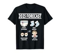 2025 Forecast New Dad Mom Baby Announcement Pregnancy Mum T-Shirt
