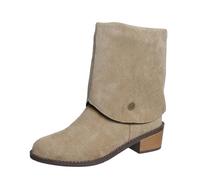 2025 Foreign Trade Plus Size Boots Winter Retro Boots Thick Heel Comfortable Pleated Boots Camp Shoes Women, khaki, 8.5 UK