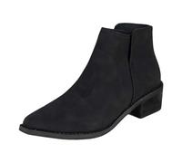 2025 Foreign Trade Short Boots Winter Plain Hundred With Thick Heel Not Tired Feet Boots Women's Shoes Winter Women's Lined Knee, black, 8 UK