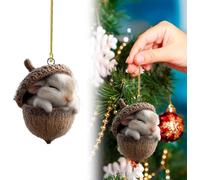 2025 Forest Animal Acorn Ornaments - Cozy Forest Christmas Ornaments, 2026 New Pine Cone Animal Decoration, Woodland Creature Hanging Ornament, Acrylic Hanging Ornament for Home Decor