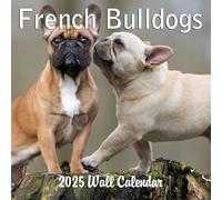 2025 French Bulldogs Monthly Hangable Wall Calendar | 12" x 24" | Thick Sturdy Paper | 2025 Dog Calendar