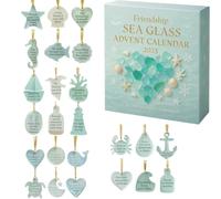 2025 Friendship Sea Glass Advent Calendar, 24-Day Christmas Countdown, Ocean-Themed Christmas Tree Decoration, Perfect for Ocean Lovers or Those Who Enjoy Ocean-Themed Home Decor