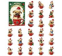 2025 Fun Golden Retriever Advent Calendar, Puppy-Themed Xmas Gift Set, 24Pcs 2D Acrylic Festive Dog Ornaments, Adorable Collectible Decorations for Pet Lovers Parents and Families (style A)