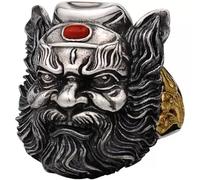 2025 Functional Punk Style Ring, Retro Zhong Kui Collides With Skull Elements, Adjustable Design And Gift Box Packaging, Suitable For Daily Wear And Personalized Matching
