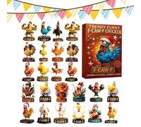 2025 | Funny 2D Chicken Design Flat Acrylic | Tree with Chickens 24 Days for 2025 | For Men Women Girls Young Teens Wife E