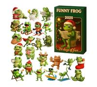2025 Funny Frog : 24 Days Christmas Countdown with 24 Cute 2D Acrylic Frog Pendants | Funny Christmas Gift For Kids & Lovers | Decoraci