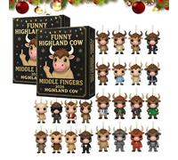 2025 Funny Highland Cow Advent Calendar, 24 Days Funny Cow Figurines, Cute Christmas Countdown with Unique Cheeky Highland Cows, Gift for Cow Lovers & Festive Home Decor(Black*2)