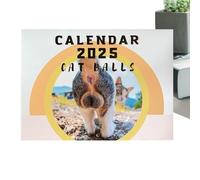 2025 Funny Wall Calendar, Cat Butt Calendar, Cat Pattern Monthly Pages Calendar 2025 - Funny Wall Calendar 2025 Monthly, Cat Ball Calendar with