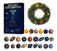 2025 Galaxy Exploration Ad-vent Calendar - Acrylic Space Advent Toy | 2D Flat Collectible Toy, 24 Days Space Planet Christmas Countdown Calendar | Planet Pendant