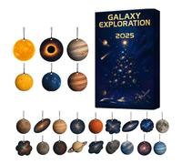 2025 Galaxy Exploration Countdown Calendar, 24-day Christmas Countdown Calendar, 24 Exquisite 2D Flat Planet Galaxy Decorative Pendants, A Gift For Astronomy Enthusiasts And Science Fiction Fans