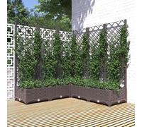 2025 Garden Planter with Trellis PP Bed Flower Pot Planter Outdoor Raised vidaXL