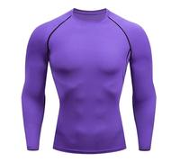 2025-Generisch Men's Fitness Long Sleeve Running T-Shirt Men Thermal Muscle Athletic Gym Compression Clothing Party Tops Men Elegant, purple, S