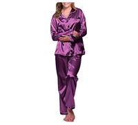 2025-Generisch Robe Nightdress Pyjamas Long Women Women's Set Pyjamas Satin Underwear Body Lingerie Backless, purple, XXL