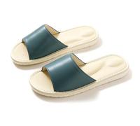 2025 Genuine Leather Slippers For Women Men Comfort age Relaxing Foot Slippers Non-Slip Open Toe Couple House Shoes Easy To Clean Lightweight Flat