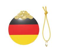 2025 German Flag Print Christmas Metal Buckle Glass Round Pendant Ornaments,Xmas Tree Decoration