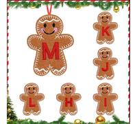 2025 Gingerbread Alphabet Ornaments for Christmas Tree Decorations, Mini Monogram Letters for DIY Holiday Crafts & Gifts (M)