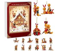 2025 Gingerbread Man Advent Calendar, 24 Days Blind Box Countdown with Miniature Decorations, 2D Acrylic Couple Sex Positions Gingerbread Charms Gifts for Adults & Couples (2PCS)