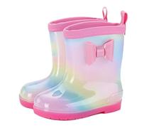 2025 Girl Shoes Rain Boots Cartoon Children Rain Boots Boys and Girls Infant Water Rubber Shoes Over The Knee Girls (H, 1.5 Big Kids)