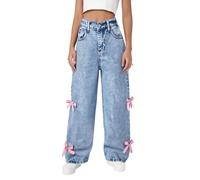 2025 Girls' Trousers Cargo Hip Hop Cute&Fashionable Pattern Elasticated Waist Finely Stitched Denim Pants for Kids Fit Comfortable