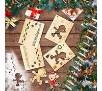 2025 Gnome Footprint Stencil Set with Adjustable Elf Mini Rope Ladder & Stickers - Wooden Gnome Templates Decor for Windows, Floors, Doors - Gnome Christmas Door Accessories for Secret Santa Prank