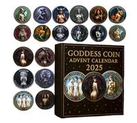 2025 Goddess Coin Advent Calendar - 24-Day Halloween witches open coins Collectible Coin, Female Art Collection Coin Calendar, Novel calendar, special meaning for Coin lovers gift