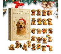2025 Golden Retriever Funny - Canine Countdown with 24 2D Festive Decorations | Acrylic Decorations for Dog Lovers, Parents & Families | For Christmas