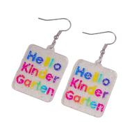 2025 Graduation Back to School Teacher Earrings for Women Funny Grade 1-5 Acrylic Drop Dangle Earrings Teachers Appreciation Day Gifts, Acrylic, Agate