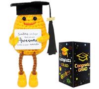 2025 Graduation Duck Gift Cute Handmade Crochet Duck Doll, Emotional Support, Emotional Support Plush Doll with Card, Gift for Middle High School College Graduation Party Favor Supplies