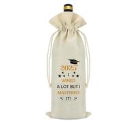 2025 Graduation Gift for Her Him Wine Bag Funny Masters Degree College University Graduation Gifts for Women Men MBA Graduation Gift Son Daughter Brother Sister Friend Graduate Gift Wine Bottle Bag