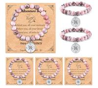 2025 Graduation Gifts for Her High School College Graduation Gifts for 5th 8th Grade Women Compass Bracelets Bulk with the adventure begins Message Card for Middle School Senior Personalized Daughter
