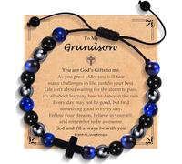 2025 Graduation Gifts for Him Boys Men, 5th 6th 8th Grade Kindergarten Preschool High School College Master Degree Elementary Middle School Graduation Cross Bracelet Gifts with Card for Him Boys, 5.5