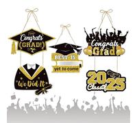 2025 Graduation Hanging Sign Party Decorations Door Sign Congrats Grad Hanging Decorations Banner for Doors Graduation Decorations Party Supplies