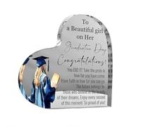 2025 Graduation Inspirational Acrylic Gifts for Her,Clear Acrylic Heart Ornament Desk Sign, University College High School Graduates Desk Sign Decorations Gift,2025 Graduation Gifts for Girls